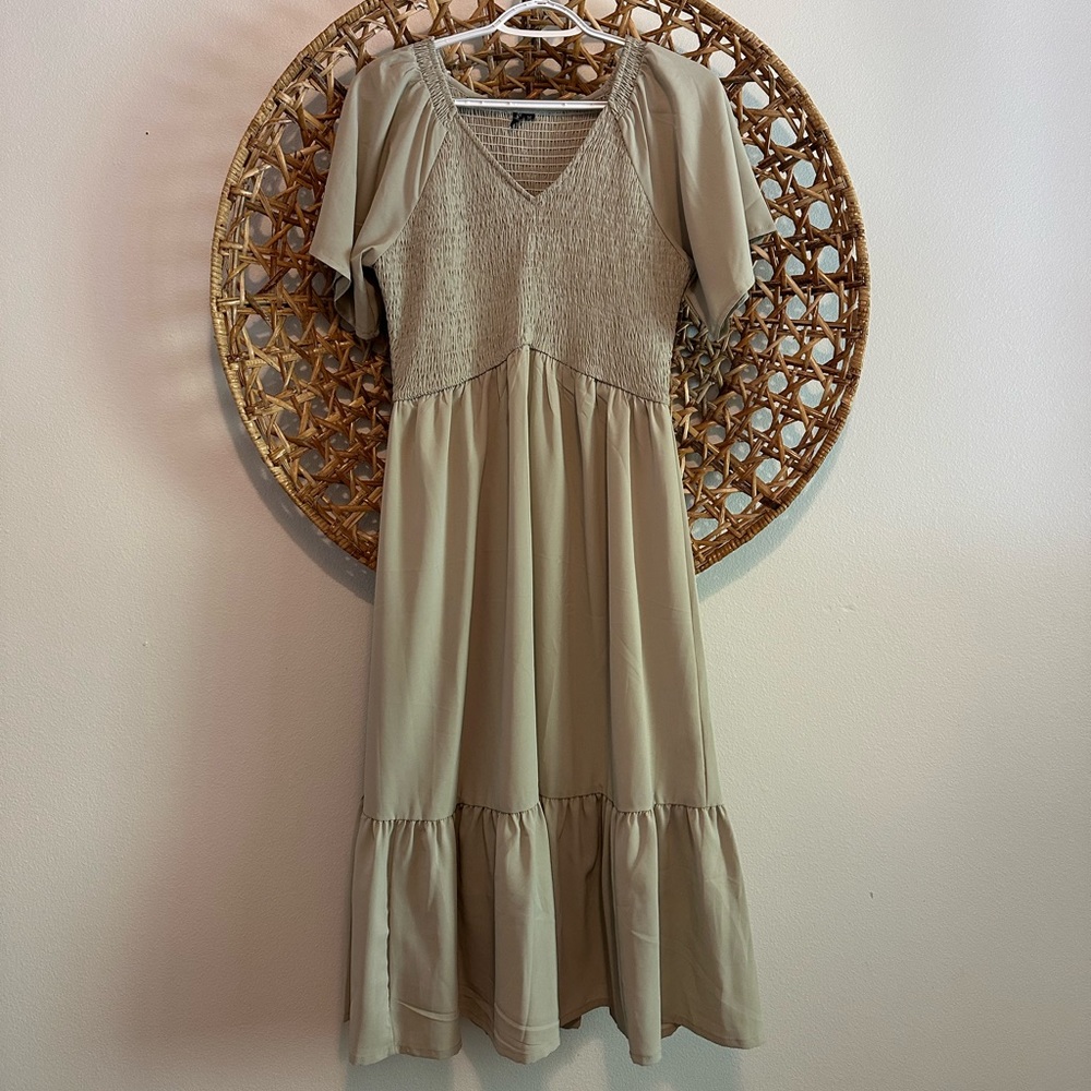 Sage green midi dress